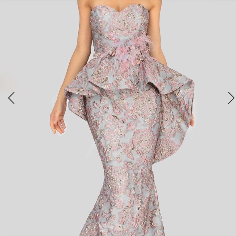 Terani couture- 1911E9613 floral embossed gown